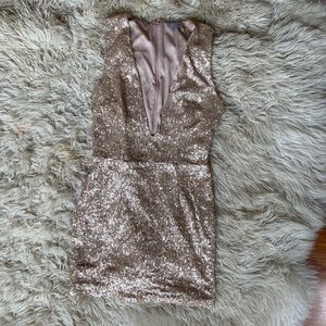 Tobi Champagne Sequin Mini Dress NWOT